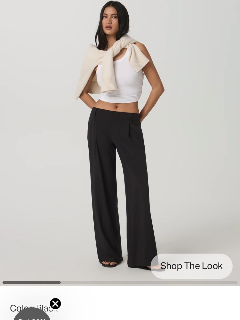 Vuori Black Wide-Leg Trousers